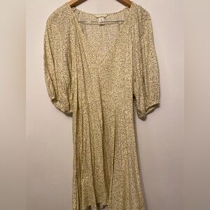 H&M Cream Floral Long Sleeve Dress